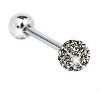 360 Ferido Crystal Tongue Rings with Clear,Tongue Body Jewelry
