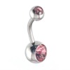 Double Gem Belly Ring,Basic Body Jewelry