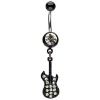 Black Titanium Body Jewelry,Titanium Plated Gem Belly Ring