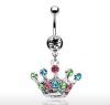 Wholesale Tiara Dangling Belly Button Ring, Body Jewelry Navel Ring