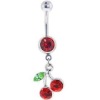 Wholesale Cherry Dangling Belly Button Ring, Body Jewelry Navel Ring