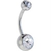 Wholesale Double Gem Belly Navel Ring