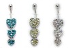 Belly Ring Body Jewelry, Crystal Belly Ring, Dangling Navel Ring