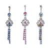 Belly Ring Body Jewelry, Crystal Belly Ring, Dangling Navel Ring