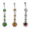 Belly Ring Body Jewelry, Crystal Belly Ring, Dangling Navel Ring