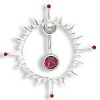 Wholesale fashion design 316L stainless steel with four diamonds body piercing belly jewelry