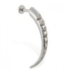 Wholesale lip ring with long notched round tusk body jewelry labret piercing