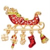 Wholesale Hot New Design Chrismas Sled Alloy Rhinestone Brooches fashion jewellry