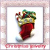 hot selling festival enamel christmas shoe brooch jewelry gift