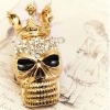 Wholesale New hot sale individual magnetic noble alloy crystal skull brooch