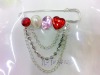Wholesale fashion alloy charm rhinestone costume brooch