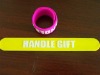 lovely embossed logo silicone clap bracelet