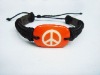 Wholesale peace of leather bracelet