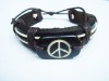 Wholesale peace leather bracelet fashion jewelry