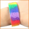 Wholesale rainbow color and debossed rubber wristbands
