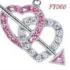 Wholesale Fashion Charm with crystals-heart shape