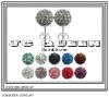 Wholesale 2011 fashion black cz crystal alloy ball stud earring 8mm