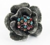 Wholesale fashion jewelry antique flower shape alloy rhinestones finger ring