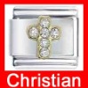 Wholesale Italian charms cross rhinestone,custom charms