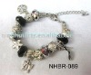 Wholesale Brand bracelet silver tone with beads and charms