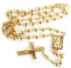 Wholesale gold plating rosary, jesus cross rosary
