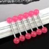 Wholesale pink barbell stainless tongue rings