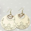 Fashion hot-sale new design charming carved designs antique earing (gold)