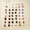 Fashion Alloy rhinestone stud earrings mix
