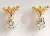 Light blue color diamond earrings pineapple globular lovely schoolgirl earrings