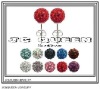 2011 fashion red cz crystal alloy ball stud earring 8mm