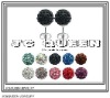 2011 fashion black cz crystal alloy ball stud earring 8mm