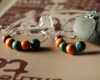 Wholesale Tibetan style color wood ball national earrings