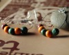 Wholesale Tibetan style color wood ball national earrings