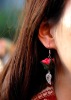Wholesale Fabric rose national earrings