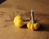 Fabric pumpkin national earrings