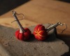 Fabric pumpkin national earrings