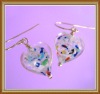 heart murano glass earring
