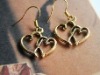 Hot selling vintage concise chic double heart earring