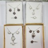 Wholesale button shape freshwater pearl set jewelry