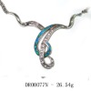 Fashion blue opal necklace silver jewelryDR00077N