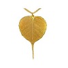 Wholesale 24k gold plating natural poe leaf pendant & necklace