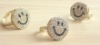 Wholesale Gold tone smile face ring