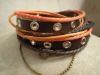 Wholesale leather bracelet|Tibet silver bracelet