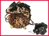 leopard print drawstring jewelry bag