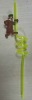 Spiral straw with 3D bear doll