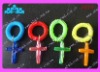 Wholesale Cross-shaped Spiral Coil Wrist Keychain