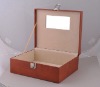 Jewelry storage case with mirrow inside