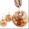 Lampwork Glass Necklace and Earrings Set