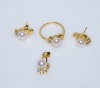 Wholesale Freshwater pearl ring,earring and pendant jewelry set