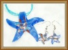 murano glass nacklace and earrings jewelry set